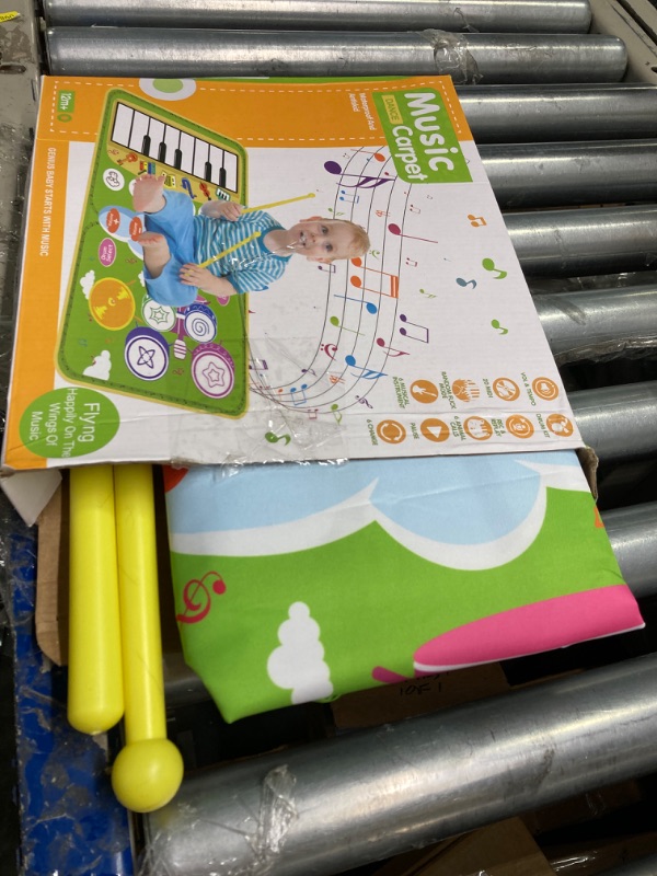 Photo 2 of 3 in 1 Musical Mat for Toddlers 1-3, Piano Mat & Drum Mat with 2 Sticks, Early Educational Learning Toys for 12-18 Months Baby, Animal Touch Play Blanket Birthday Gifts for 1 2 3 Year Old Boys Girls