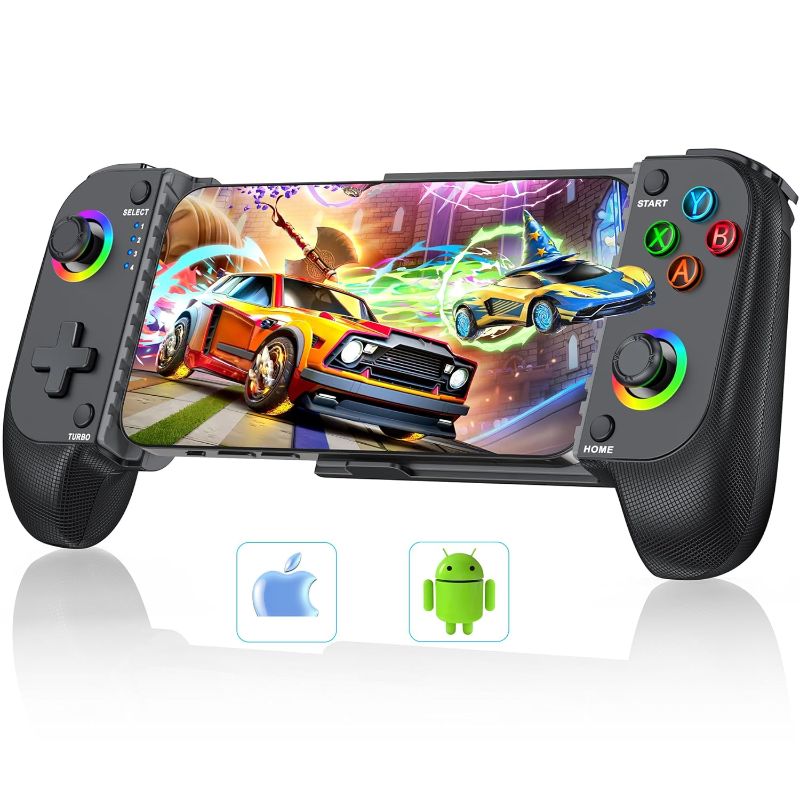 Photo 1 of **READ NOTES BEFORE PURCHASING ITEM** 
Wireless Phone Controller for iPhone/Android with Hall Joystick, RGB Controller for iPhone Support Xbox Game Pass, PlayStation, Steam Link, Call of Duty, Minecraft, Roblox, Cloud Android Controller