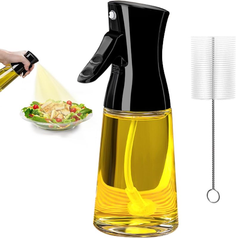Photo 1 of 180ml Glass Olive Oil Sprayer with Brush for Cooking - Thick Glass, Strong Spray Force
