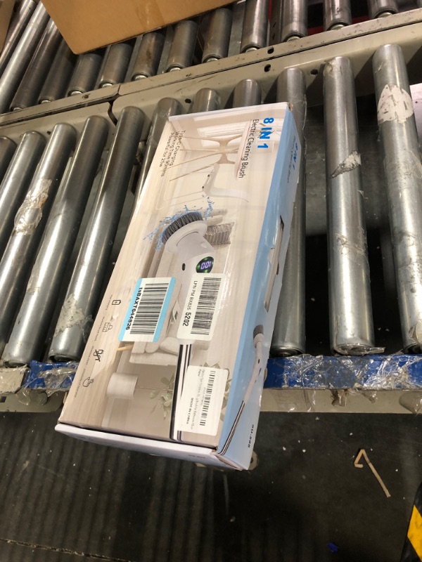 Photo 1 of Electric Spin Scrubber, Cordless Cleaning Brush 1.5H Power Dual Speed, IPX7 Waterproof with 9 Replaceable Brush Heads White-a