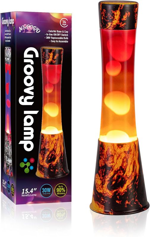 Photo 1 of 16 Inch Volcano Beautiful Magma Lamp-Decal Base Colormax Volcanic with Yellow Wax in Orange Liquid Motion Lamps for Home Office Decor Great Gift Women and Girls Kids Adults.
