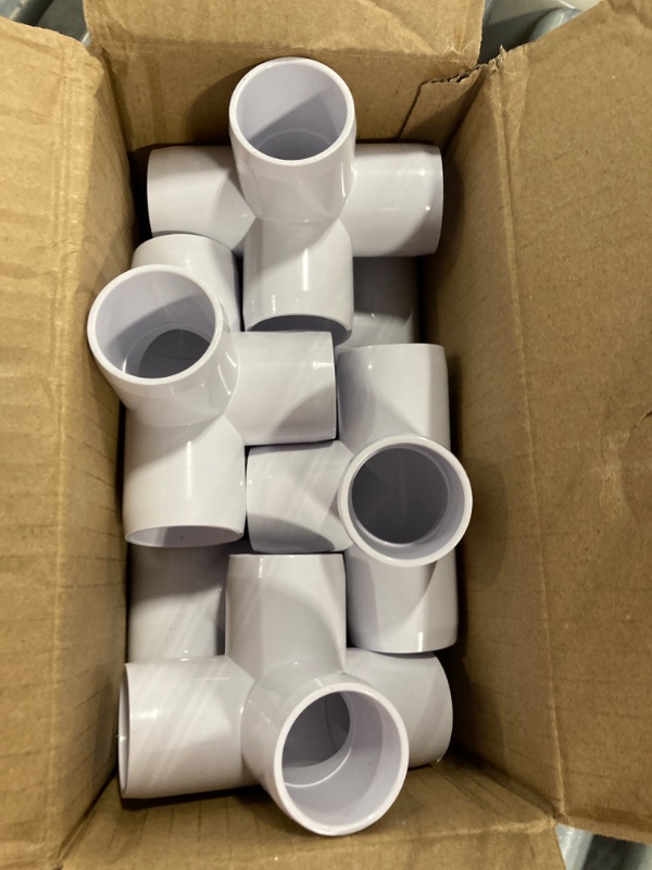 Photo 3 of 1" PVC Fittings 4 Way (10-Pack), Furniture Grade PVC Pipe Connector 1 Inch PVC Elbow for All DIY PVC Structure and Frames, UV Resistant, Fits 1" Sch 40 PVC Pipes
