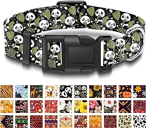 Photo 1 of 
Seyezo Dog Collar with Bamboo Panda Pattern, Cute Breathable Boys and Girls Puppy Collar with Safety Buckle, Adjustable Soft Pet Collar for Small Medium Large Dogs(Bamboo Panda, M) 

