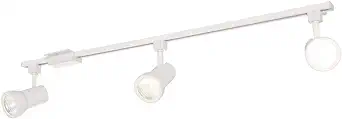 Photo 1 of Hampton Bay 44 in. 3-Light White Integrated LED Track Lighting Kit with Large Cylinder Metal Shades

