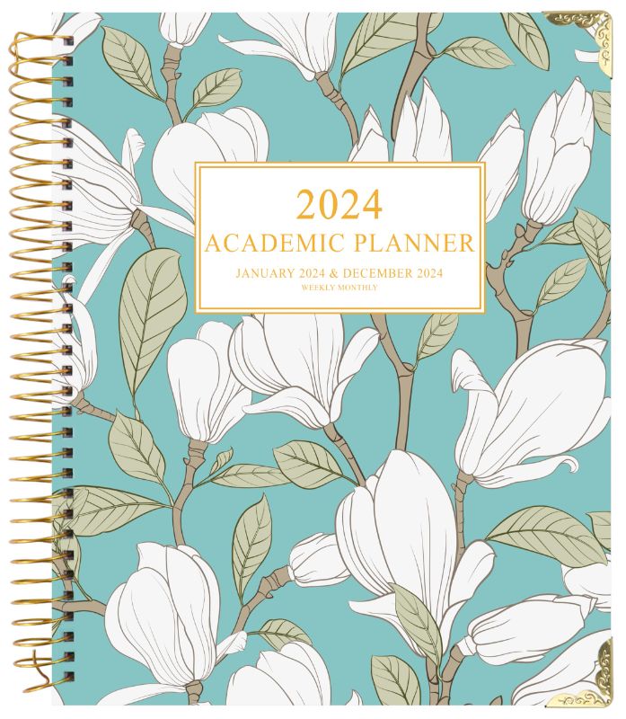 Photo 1 of 2024 Planner-2024 Weekly and Monthly Planner 8.5x11 Deluxe Daily Agenda Academic Planner,12 Monthly Tabs, Calendar, Inner Pocket, Flexible Cover,Twin-Wire Binding