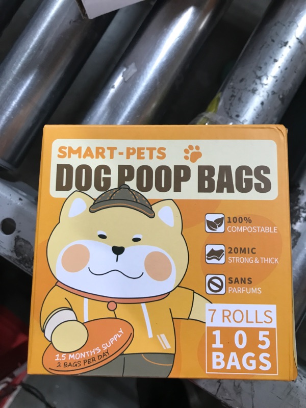 Photo 3 of 100% Certified Home Compostable Dog Poop Bags - EN 13432 Compliant Dog Waste Bags -105 Bags- 7 x Rolls of Plant Based Compostable Poop Bags -Includes A Dispenser-Thick Doggie Poop Bags?Orange?