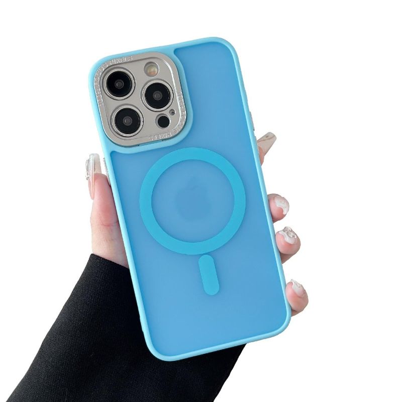 Photo 1 of UMIONE Magnetic for iPhone 14 Case, Translucent Frosted iphone14 Phone case, Camera Full Package, Full Body Anti-Shock and Anti-Drop - Light Blue Light Blue iphone 14