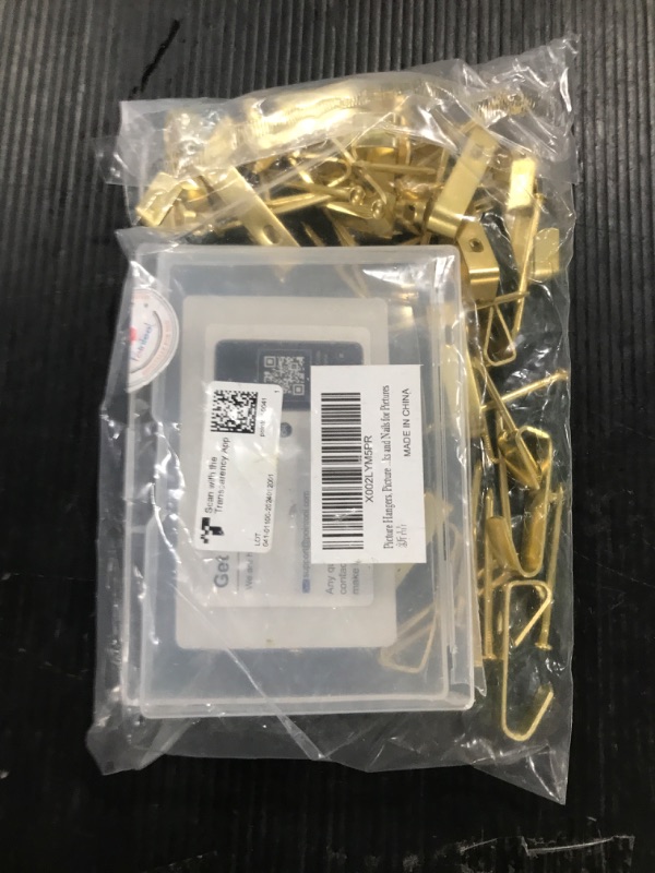 Photo 1 of 100 lb Picture Hangers, Picture Hooks for Hanging Pictures, 20Pcs Frame Hooks Picture Hangers Heavy Duty Hardware Hanger Kit Wooden Wall Painting Hangers Hooks and Nails for Pictures Size 1 | 100LB 20Pcs