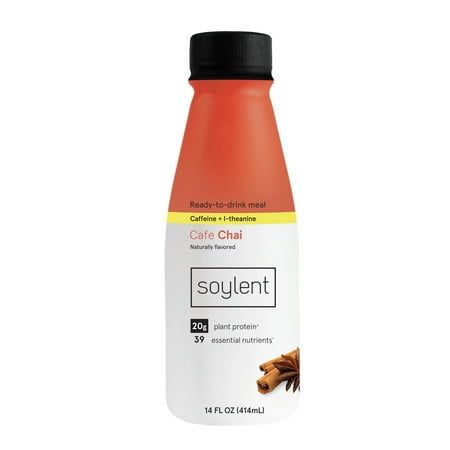 Photo 1 of Soylent Complete Nutrition Gluten-Free Vegan Protein Meal Replacement Shake, Cafe Chai, 14 Oz, 12 Pack
