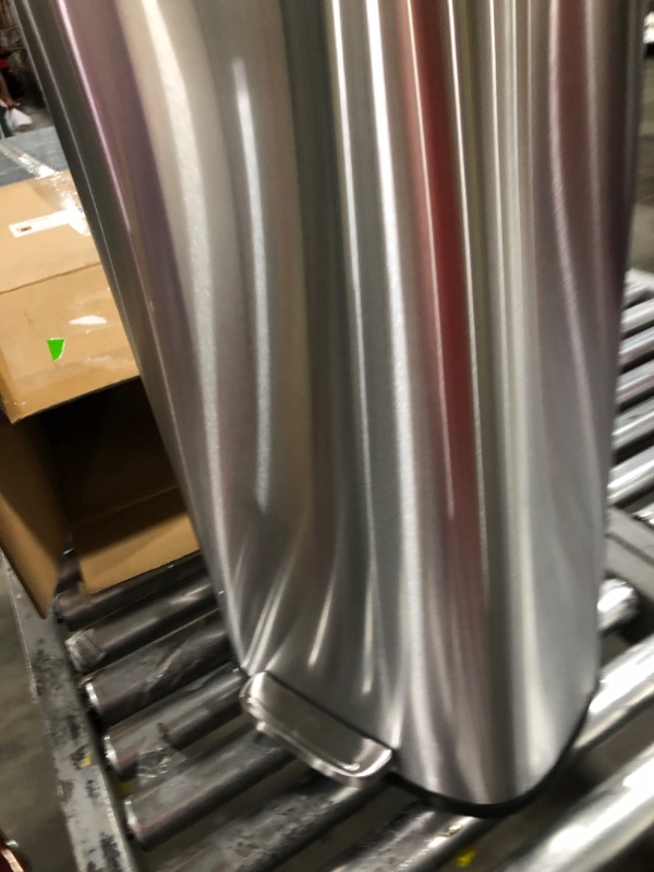 Photo 1 of 13 Gallon Kitchen Trash Can Soft Close with Anti - Bag Slip Liner and Lid, Use as Garbage Basket, Tall Dust Bin, or Decor in Bathroom, Restroom, Kitchen, or Bedroom (Brushed Stainless Steel) 50L / 13 Gallon Brushed Stainless Steel
