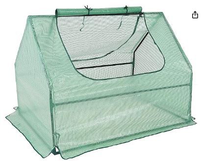 Photo 1 of Sunnydaze Outdoor Portable Mini Greenhouse Tent with 2 Zippered Side Doors and Steel Tube Frame - Green