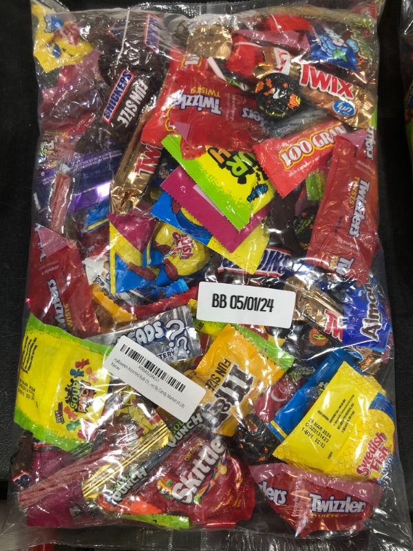 Photo 1 of Golax Assorted Bulk Candy Mix -Skittles, Air Heads, Swedish Fish, Sour Patch Kids, Haribo, Starburst, Jolly Rancher - Individually Wrapped Candy - By Candy Market (2 LB) BB 05.01.24