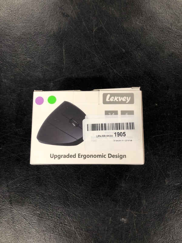 Photo 2 of Lekvey Ergonomic Mouse, Vertical Wireless Mouse Rechargeable 2.4G Optical Carpal Tunnel Mouse : 800/1200 / 1600 DPI, 6 Buttons, for Laptop, PC, Computer, Desktop, Notebook etc, Green Purple Green and Purple