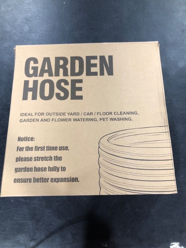 Photo 2 of Homeve 100 Ft New Expandable Garden Hose with 10-Function Spray Nozzle, No-Kink Lightweight Flexible, 5 Layers Durable Nano Rubber latex High Elastic Leakproof Hose, 3/4 Solid Brass Fittings Connector