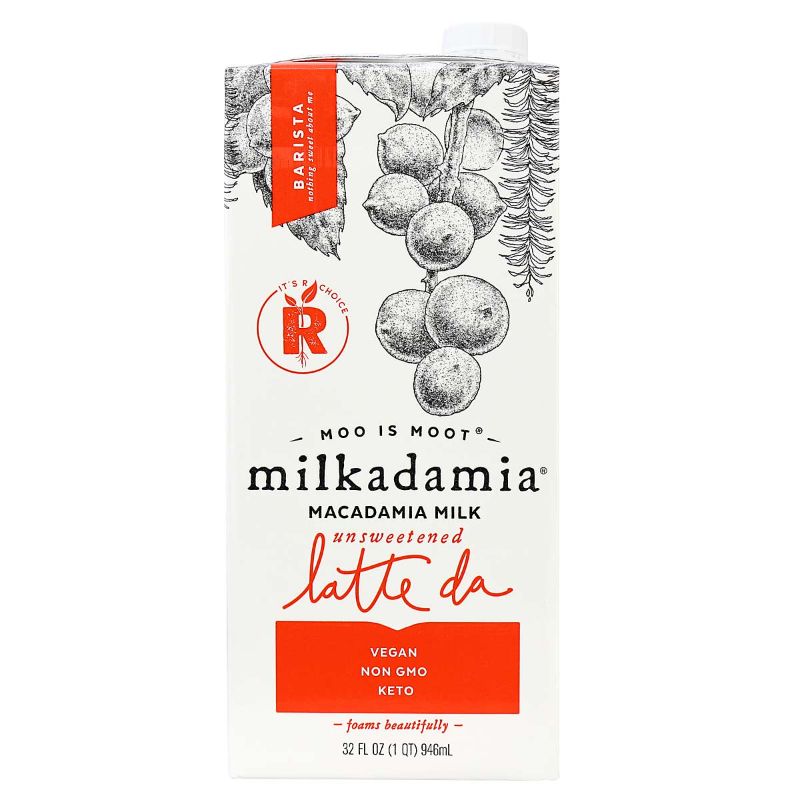 Photo 1 of milkadamia Macadamia Milk - Unsweetened Barista - 32 Fl Oz - Lactose Free Milk, Vegan Shelf Stable Milk, Plant Based Non Dairy Milk, Organic Dairy Free Macadamia Nut Milk