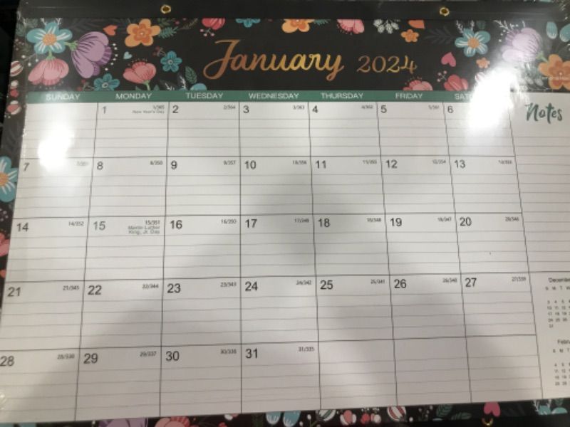 Photo 1 of 2024-2025 Desk Calendar - Desk Calendar 2024-2025, 18 Monthly Desk/Wall Calendar, Jul. 2024 - Dec. 2025, 16.8" x 12", Desk Calendar with Thick Paper - Floral