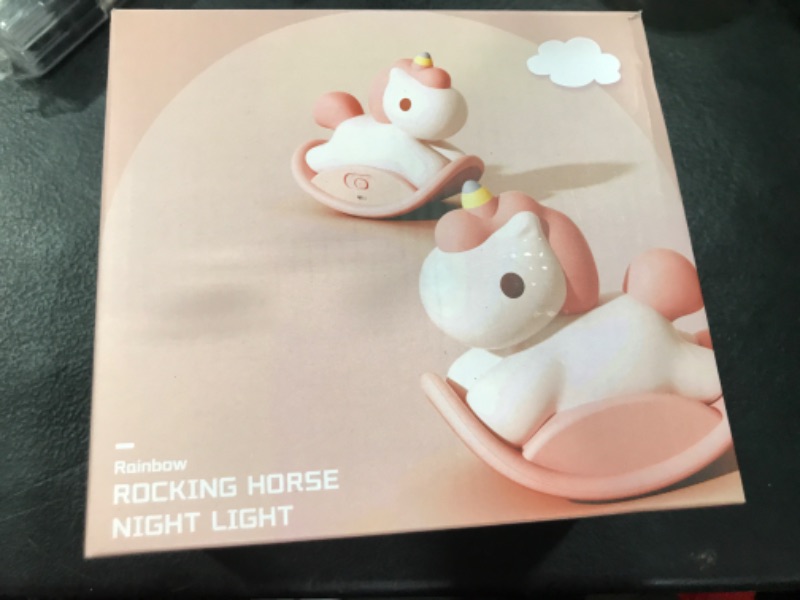 Photo 1 of Unicorn Night Light for Kids, Rechargeable Bedside Touch Lamp Silicone Nursery Night Light for Baby and Toddler, Rocking Horse Gifts for Girls, Cute Room Decor, Kawaii Stuff - Blue Baby Blue