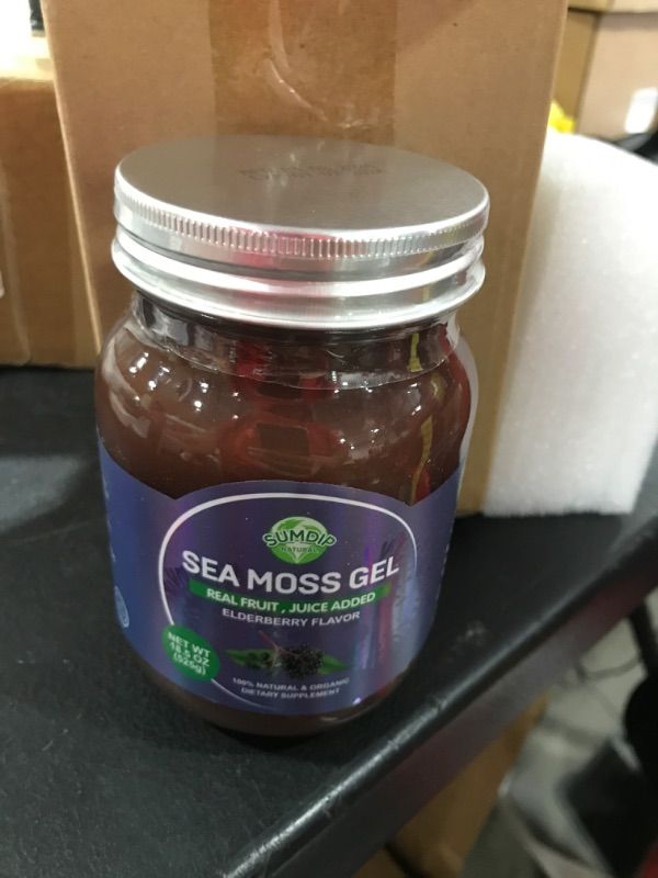 Photo 1 of 18.5OZ Sea Moss Gel, Organic Raw Wildcrafted Irish Seamoss Gel Immune and Digestive Support Vitamin Mineral Antioxidant Supplements, Elderberry,Mixed Berry Flavor Elderberry 18.5 Fl Oz (Pack of 1)--exp 01/07/2026