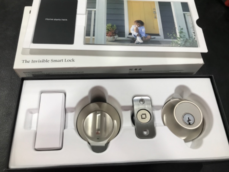 Photo 1 of Level Lock Smart Lock - Satin Nickel + Level Keypad Satin Nickel Lock + Keypad---NEW, FACTORY SEALED, OPENED FOR PICTURES 