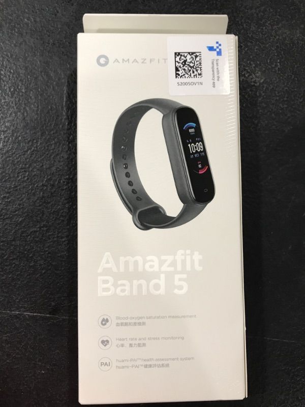 Photo 2 of Amazfit Band 5 Activity Fitness Tracker with Alexa Built-in, 15-Day Battery Life, Blood Oxygen, Heart Rate, Sleep & Stress Monitoring, 5 ATM Water Resistant, Fitness Watch for Men Women Kids, Black Band 5 Midnight Black