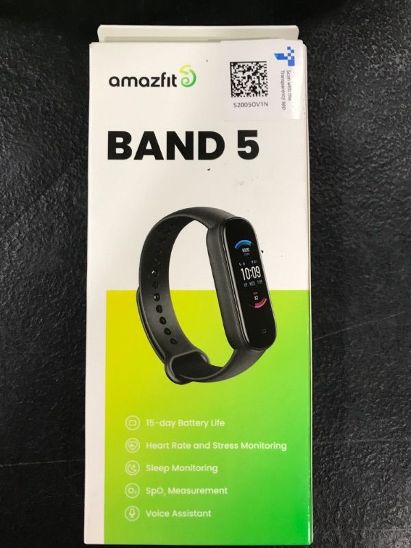 Photo 2 of Amazfit Band 5 Activity Fitness Tracker with Alexa Built-in, 15-Day Battery Life, Blood Oxygen, Heart Rate, Sleep & Stress Monitoring, 5 ATM Water Resistant, Fitness Watch for Men Women Kids, Black Band 5 Midnight Black