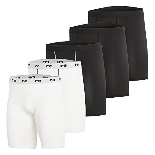 Photo 1 of Real Essentials 5 Pack: Mens Compression Shorts - Quick Dry Performance Active Underwear (Available in Big & Tall) Compression Shorts Standard XX-Large Set J