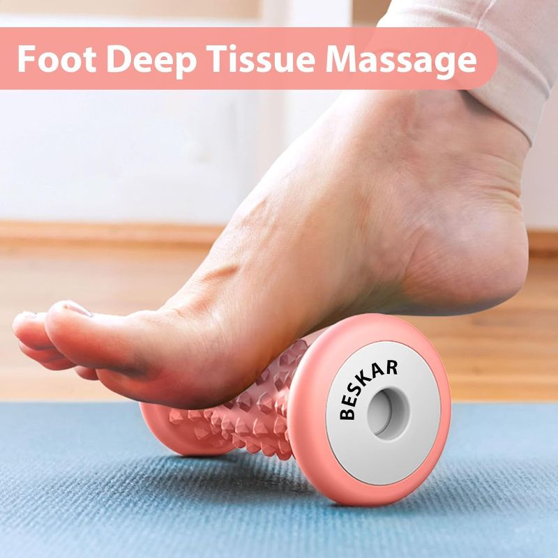 Photo 1 of Limited-time deal: BESKAR Foot Massage Roller for Relief Plantar Fasciitis, Foot Reflexology Tool Pressure Point Massage Roller, Deep Tissue Massage for Relieving Feet Arch Heel Pain, Myofascial Pain Syndrome 
