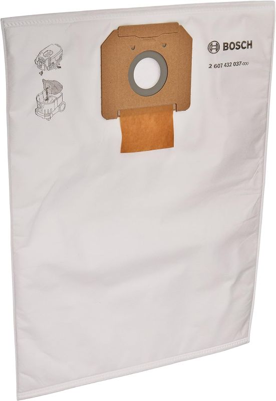 Photo 1 of BOSCH VB090F 5-Pack Fleece Filter Bag for use with VAC090 Dust Extractor, 9-Gallon , White 
