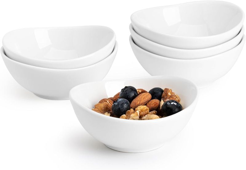 Photo 1 of Sweese 4 Inch Porcelain Small 4 oz Bowls for Sauce | Charcuterie | Dipping | Snack | Condiment | Side Dishes Set of 6 - Microwave, Dishwasher and Oven Safe - 