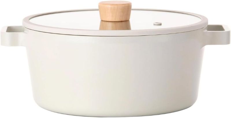 Photo 1 of Neoflam FIKA Nonstick 4.0QT Stock Pot with Lid, Cooking Casserole for Stovetops and Induction, Made in Korea (9.5" / 24cm) 