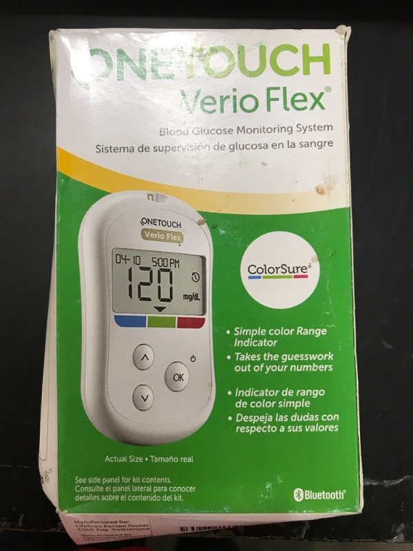 Photo 2 of OneTouch Verio Flex Blood Glucose Meter | Glucose Monitor For Blood Sugar Test Kit | Includes Blood Glucose Monitor, Lancing Device, 10 Sterile Lancets, and Carrying Case