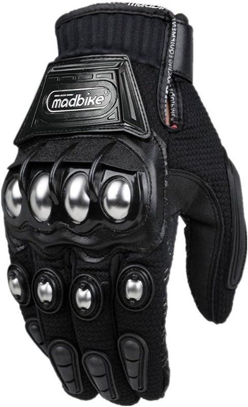 Photo 1 of [Size M] ILM Steel Knuckle Touchscreen Motorcycle BMX MX ATV MTB Motocross Dirt Bike Racing Downhill Tactical Gloves  (Black) Model 10C 