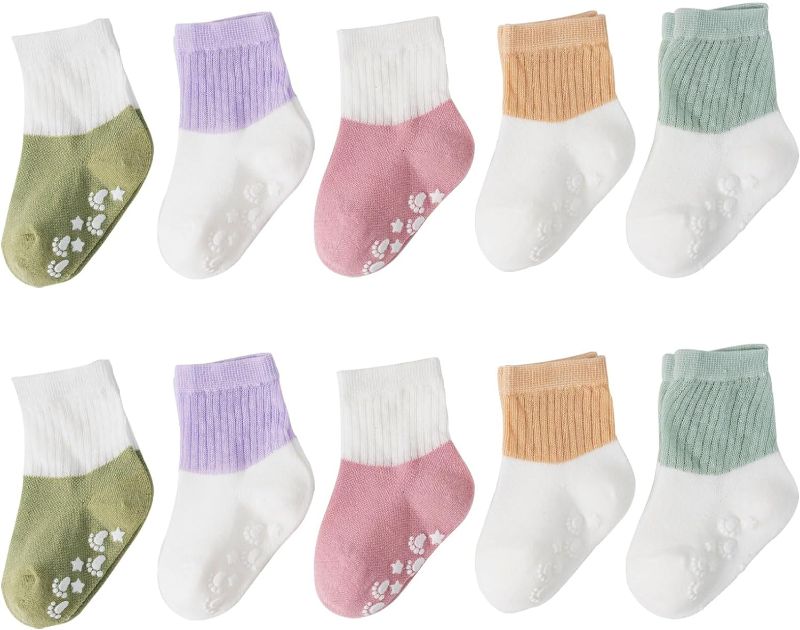 Photo 1 of TONGXINHUA 10pcs Toddler Non Slip Grip Ankle Breathable Floor Socks for Baby Infants Children Girls Boys