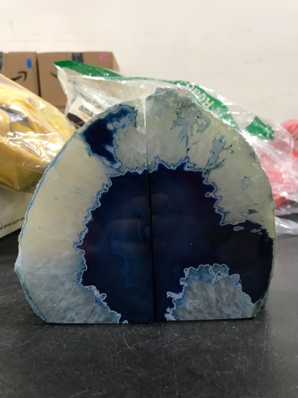 Photo 1 of Pair Of Blue (agate) Geode Book Ends