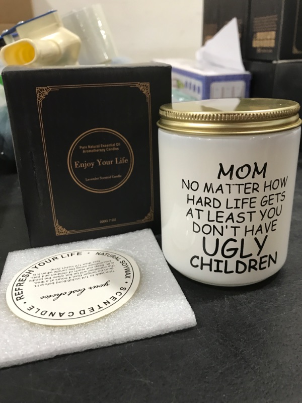 Photo 2 of "Enjoy Your Life" Lavender Scented Candle- Mom Gift