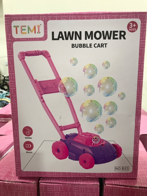 Photo 2 of TEMI Pink and Purple Bubble Lawn Mower for Toddlers 3 4 5 6 7 8, Bubble Machine, Outdoor Toys, Outside Toys for Toddlers, Christmas, Easter Birthday Gifts for Preschool Boys Girls Bubble Lawn Mowe- Pink