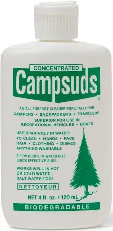 Photo 1 of Sierra Dawn Campsuds Outdoor Soap Biodegradable Environmentally Safe All Purpose Cleaner, Camping Hiking Backpacking Travel Camp (4oz)