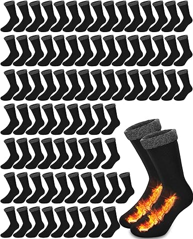 Photo 1 of 72 Pairs Thermal Socks Bulk Socks Thick Winter Socks Unisex One Size Socks for Men Women Homeless Care Package