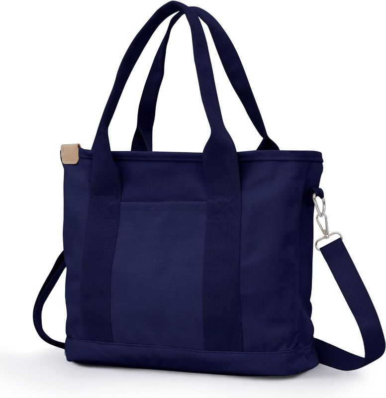 Photo 1 of Ruiyang Large canvas tote bag with compartments 13"(L),canvas tote with zipper crossbody bags