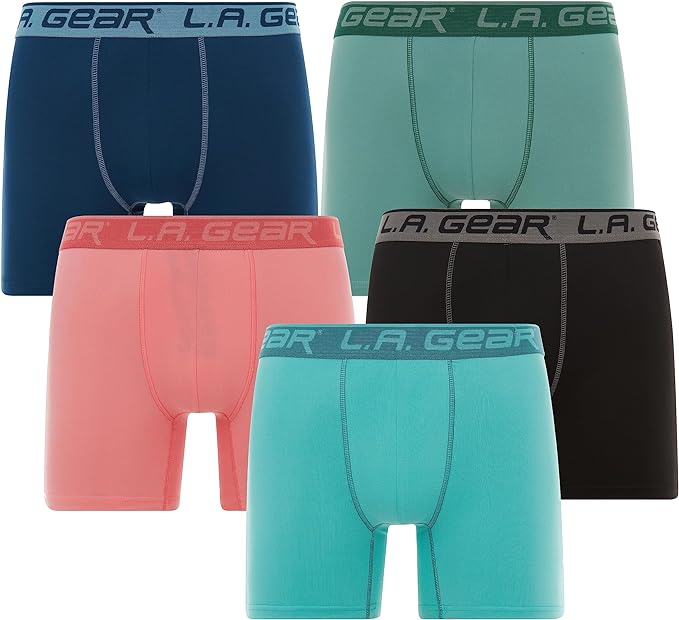 Photo 1 of XL- LA Gear Mens Athletic Underwear, 4-Pack Performance Plus Boxer Briefs, Dry Fit Pouch Support Underpants, Multicolor