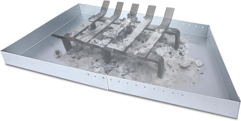 Photo 1 of  Adjustable Fireplace Tray- Expandable Fireplace Ash Pan for Up to 30.5"- Galvanized Steel Trapezoidal Shape Ember Holder for Ash Collection, Nuts and Bolts Included (NOT Include Fireplace Grate) 