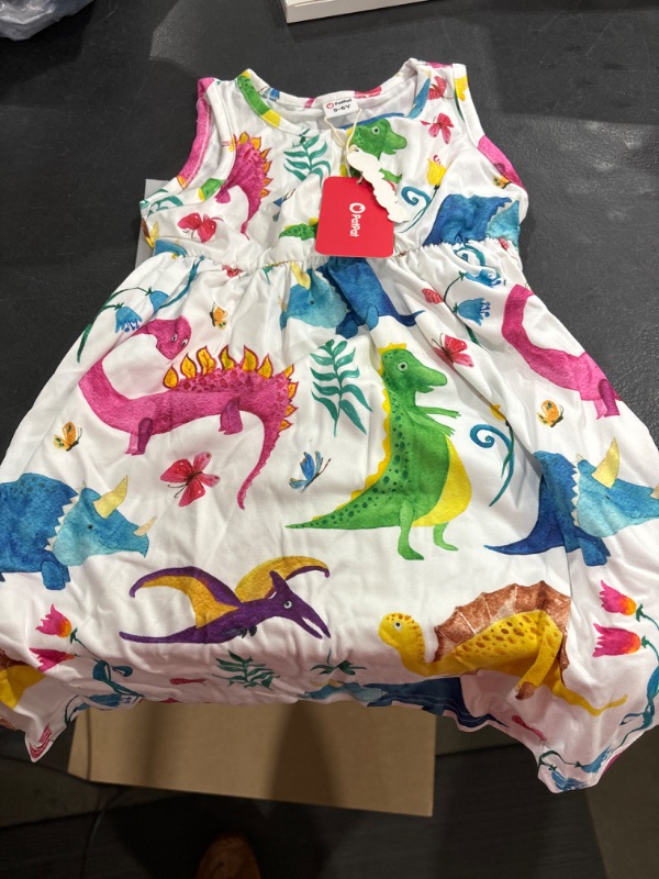 Photo 2 of PATPAT Toddler & Baby Girl Dresses: Sleeveless Dinosaur & Ruffled Bowknot Tank Dresses for Kids, 18-24 Months to 5-6 Years