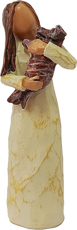 Photo 1 of ZePine Loss of Dog Sympathy Gift (Brown) Woman with Dog Figurines, Sympathy Dog Memorial, Pet Loss Gifts, Westie Gifts for Women, Gifts for Dog Lovers,Resin, Cream Dog Statue