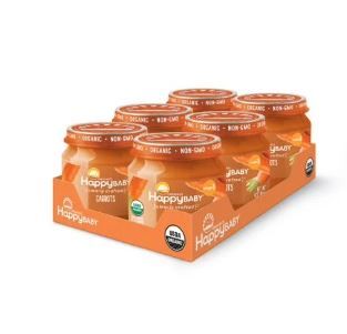 Photo 1 of Happy Baby Clearly Crafted Organic Stage 1 Carrots Jars, 4oz, 6 pack BB 03/26/2025