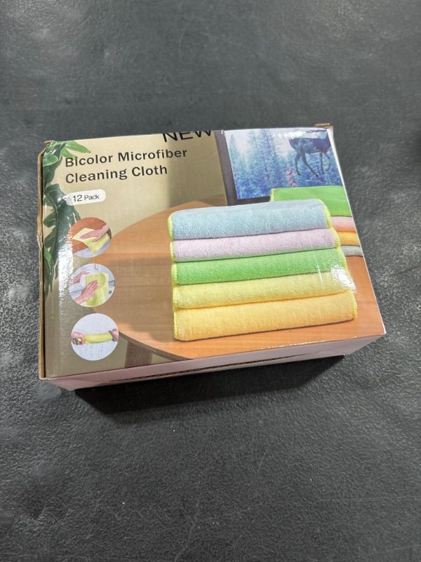 Photo 1 of 12 Pack Reusable Mop Pads for Swiffer Sweeper Mops Microfiber Mop Pads Floor Mop Refills Machine Washable Hardwood Floor Mop Pads Refills Compatible with Swiffer Sweeper Mops, 11.4”x6.5” Multicolor