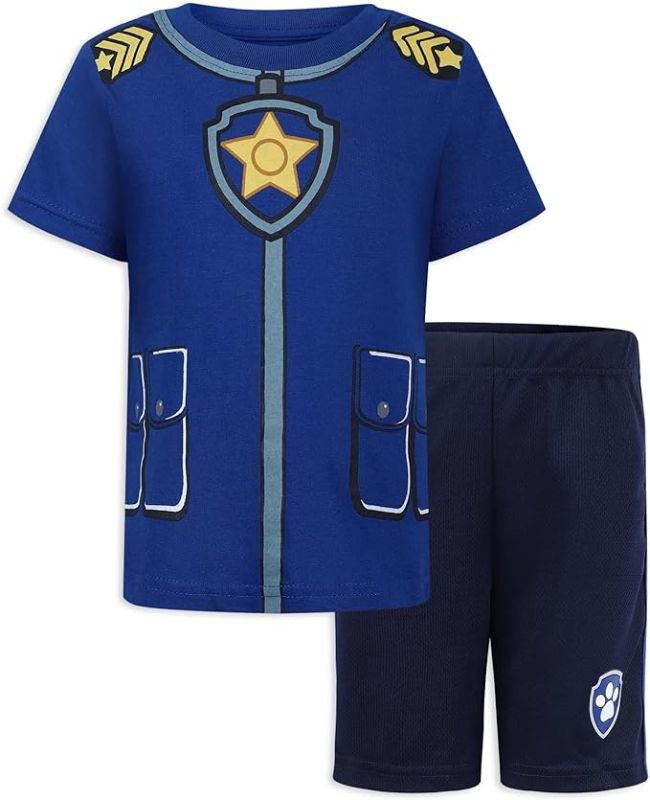 Photo 1 of 7- Nickelodeon Paw Patrol Boys Tee and Short Set for Toddler and Little Kids – Blue/Navy or Red/Black or Yellow/Black