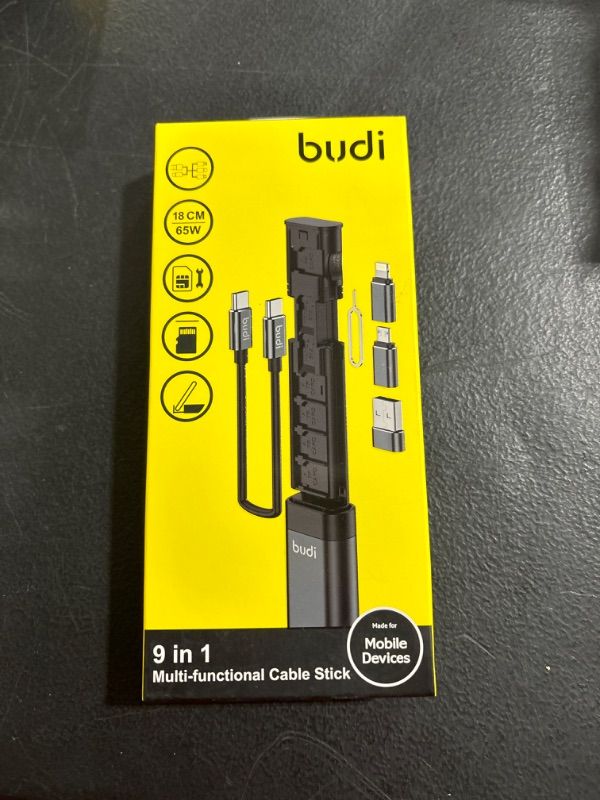 Photo 2 of BUDI Multifunctional 9 in 1 Data Cable with USB Type-C Card Reader Micro SD Memory Card high-Speed Card Reader Adapter Suitable for Mobile Phone Cameras and Computers (9 in 1 Card Reader)
