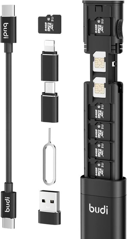 Photo 1 of BUDI Multifunctional 9 in 1 Data Cable with USB Type-C Card Reader Micro SD Memory Card high-Speed Card Reader Adapter Suitable for Mobile Phone Cameras and Computers (9 in 1 Card Reader)
