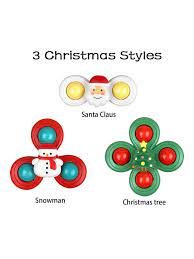 Photo 1 of Jofan 3 Pack Christmas Suction Cup Spinner Toys for Baby Toddlers Kids Christmas Stocking Stuffers Gifts