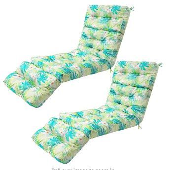 Photo 1 of Huwena 2 Pack Outdoor Chaise Lounge Cushion Pool Patio Lounge Cushions 22 x 73 x 4.7H Inch Waterproof Lounge Chair Cushion Beach Lounge Cushion Replacement for Patio Lounge Chairs